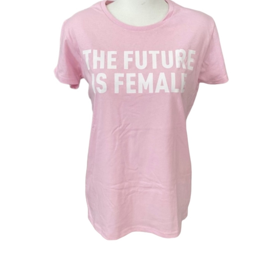 GILDAN Women’s Express Tee “The Future is Female” Pink Short Sleeve Larg…